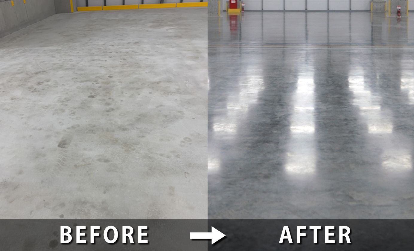 コンクリート床、工場床や倉庫床のタイヤ痕、油汚れの洗浄