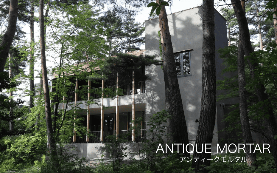 山梨県 商業施設    壁面：アンティークモルタルによる土壁風仕上げ