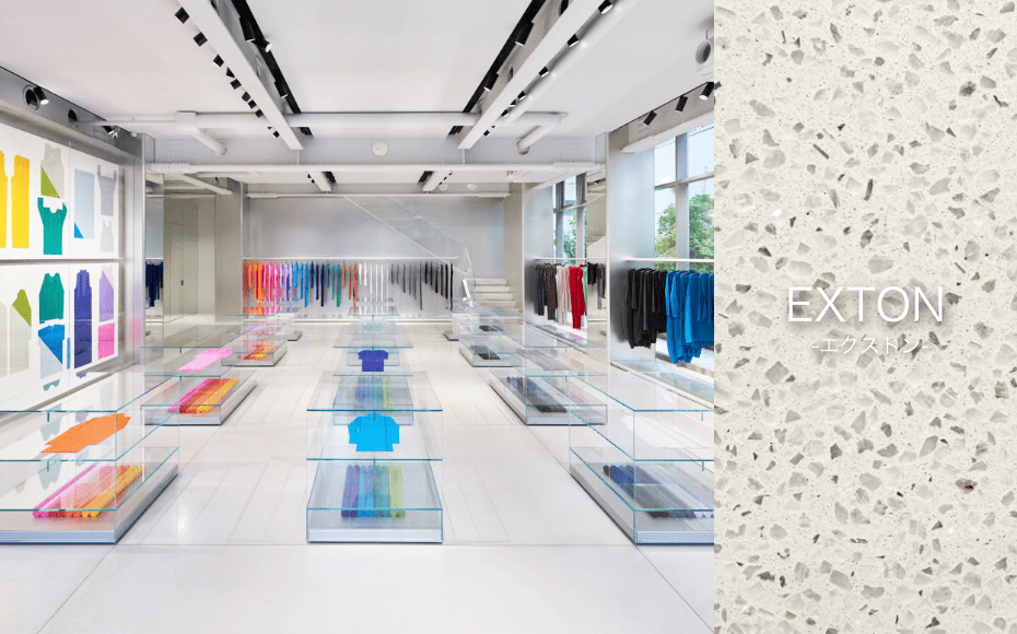 東京都港区 ブランド衣料品店    床・エクストン使用による研ぎ出し仕上げ