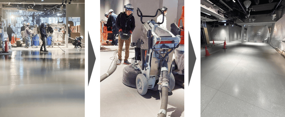 商業施設にエクストンを施工する一連の流れ