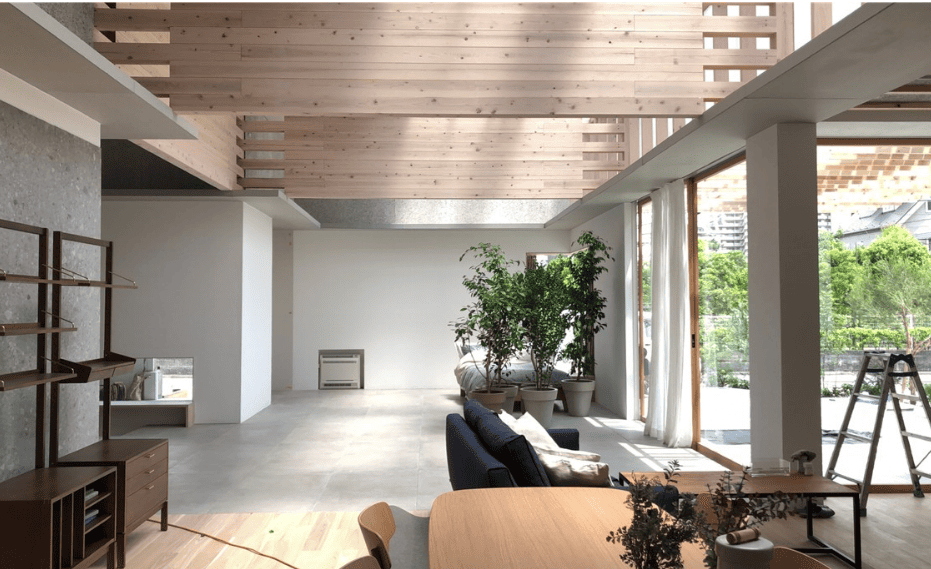 東京都 撮影スタジオ内装      壁面：漆喰仕上げ